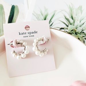 ❗️LAST ONE❗️Kate Spade Pearl Huggie Earrings Silver